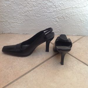 Black leather heel